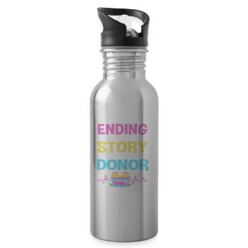 Nierenspender Spender Niere - Trinkflasche mit integriertem Trinkhalm - Lightsilver - Rechts