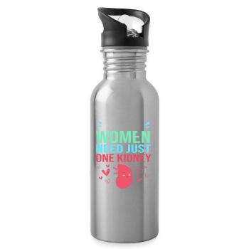 Nierenspender Spender Niere - Trinkflasche mit integriertem Trinkhalm - Lightsilver - Rechts