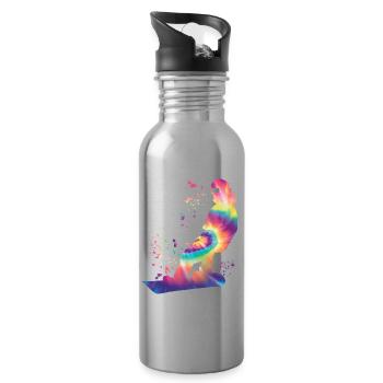 Snowboarder Snowboarding Snowboard - Water bottle with straw - silver - Right
