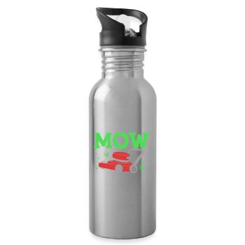 Rasenmäher Rasen (Wiese) - Trinkflasche mit integriertem Trinkhalm - Lightsilver - Rechts