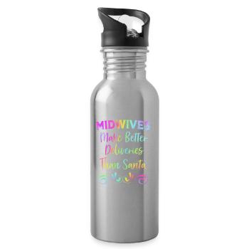 Midwife - Water bottle with straw - silver - Right