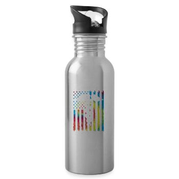 Radiologie Nuklear Atom Nuklearmedizin - Trinkflasche mit integriertem Trinkhalm - Lightsilver - Rechts