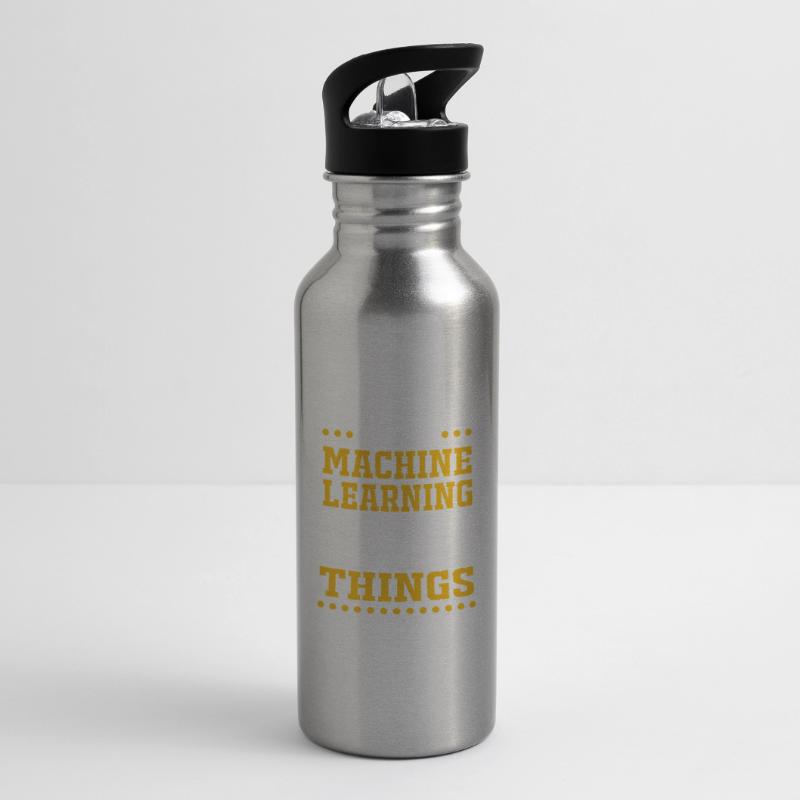 Programmierer Coder GPT Trinkflasche mit integriertem Trinkhalm