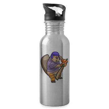 Beaver Cricket Cricket Bat - Water bottle with straw - silver - Right