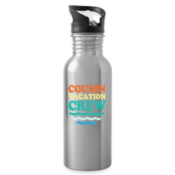 Cousin Crew - Trinkflasche mit integriertem Trinkhalm - Lightsilver - Rechts