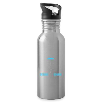 Ultraschall - Trinkflasche mit integriertem Trinkhalm - Lightsilver - Rechts