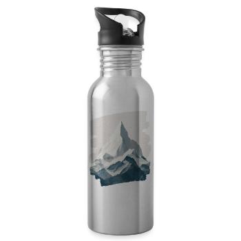 Berge Klettern Kletterer Wandern - Trinkflasche mit integriertem Trinkhalm - Lightsilver - Rechts