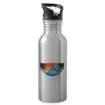 Cousins Kreuzfahrt Kreuzfahrtschiff - Trinkflasche mit integriertem Trinkhalm - Lightsilver - Rechts