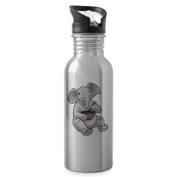Elefant Koch Ramen Kochen - Trinkflasche mit integriertem Trinkhalm - Lightsilver - Rechts