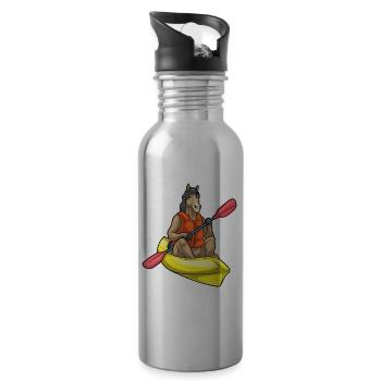 Pferd kleines Boot - Trinkflasche mit integriertem Trinkhalm - Lightsilver - Rechts