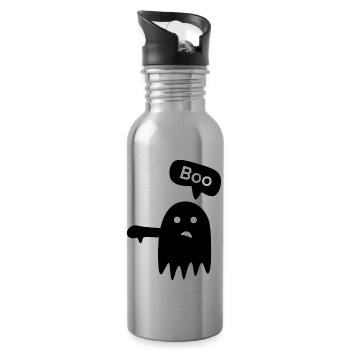 Spooky „Boo!“ - Trinkflasche mit integriertem Trinkhalm - Lightsilver - Rechts