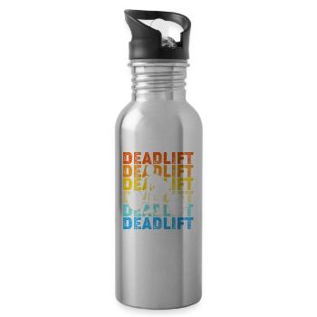 Gym Deadlift Fitness Workout Hantel Bodybuilder - Trinkflasche mit integriertem Trinkhalm - Lightsilver - Rechts
