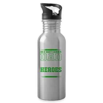 Gallengangskrebs - Trinkflasche mit integriertem Trinkhalm - Lightsilver - Rechts