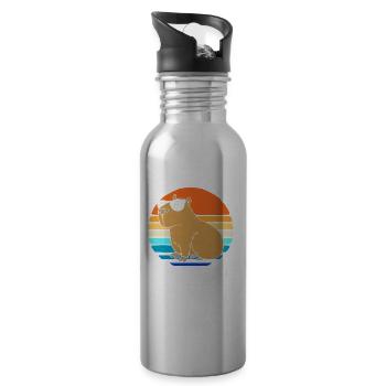Capybara Capibara - Trinkflasche mit integriertem Trinkhalm - Lightsilver - Rechts