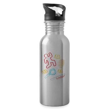 True Crime Krimi - Water bottle with straw - silver - Right