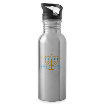 Hanukkah Chanukkah Hanukah - Water bottle with straw - silver - Right