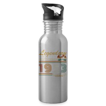 September 1953 Vintage Geburtstagsgeschenk - Trinkflasche mit integriertem Trinkhalm - Lightsilver - Rechts