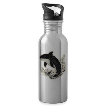 Wal - Trinkflasche mit integriertem Trinkhalm - Lightsilver - Rechts