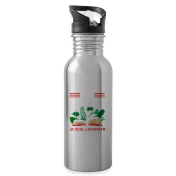 Lesen Bibliothek Leseratte - Trinkflasche mit integriertem Trinkhalm - Lightsilver - Rechts