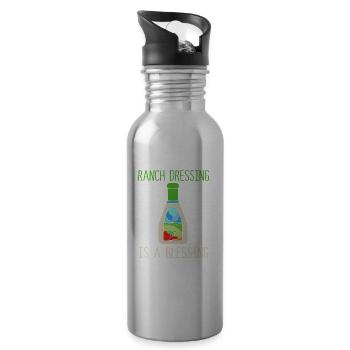 Pansement - Gourde avec paille intégrée - argent clair - Droite