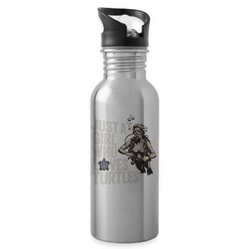 Just a girl who loves turtles - Water bottle with straw - silver - Right