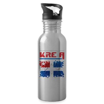 Kreatives Puzzle-Design mit Norwegischer Flagge - Trinkflasche mit integriertem Trinkhalm - Lightsilver - Rechts