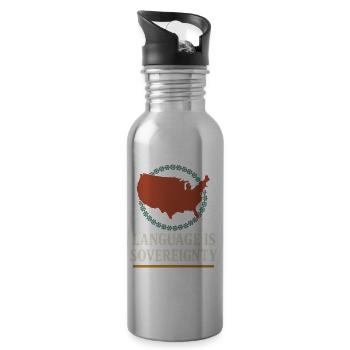 Indigenous Language Revitalization Native Speakers - Water bottle with straw - silver - Right