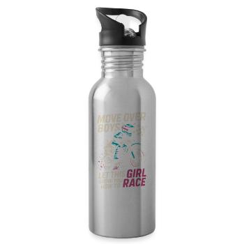 Move Over Boys - This girl shows you how to - Water bottle with straw - silver - Right