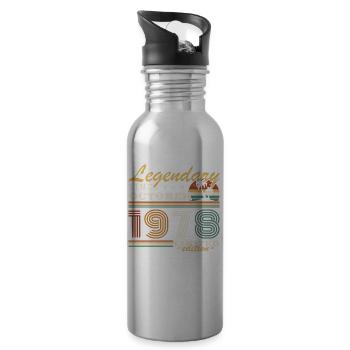 Octobre 1978 Vinatge Retro Cadeau Anniversaire - Gourde avec paille intégrée - argent clair - Droite