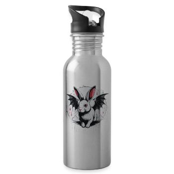 Mystic Rabbit Dragon Mix - Water bottle with straw - silver - Right