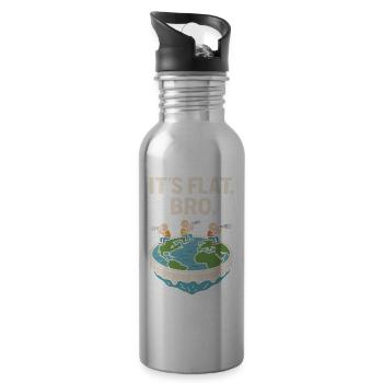 Es ist flach, Bruder - Trinkflasche mit integriertem Trinkhalm - Lightsilver - Rechts