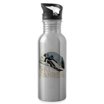 Apres Ski Ski Fahren Skifahrer Skifahren - Trinkflasche mit integriertem Trinkhalm - Lightsilver - Rechts