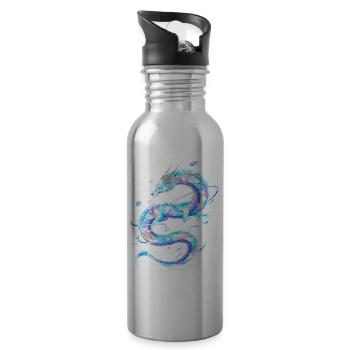 Ethereal Water Dragon - Water bottle with straw - silver - Right