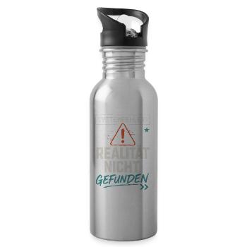 System Error - Reality Not Found - Office Saying - Water bottle with straw - silver - Right