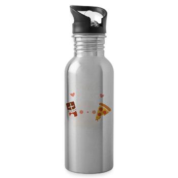 Snack Erster lustiger Halloween-Spruch Süßer Geist - Trinkflasche mit integriertem Trinkhalm - Lightsilver - Rechts