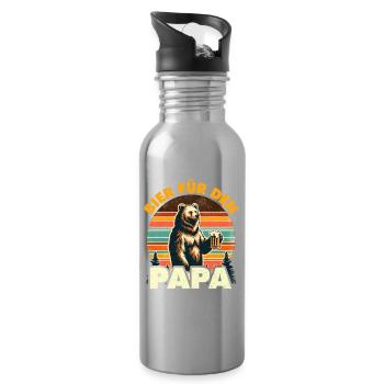 Father-to-be BEER FOR DAD Funny - Water bottle with straw - silver - Right