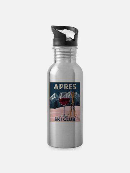 Ciao Bella - Trinkflasche mit integriertem Trinkhalm - Lightsilver