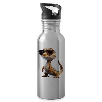 Caïman Crocodile Alligator Reptiles Crocodile Caïmans - Gourde avec paille intégrée - argent clair - Droite