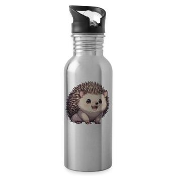 Igel - Trinkflasche mit integriertem Trinkhalm - Lightsilver - Rechts