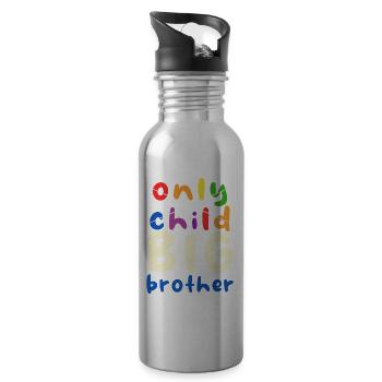 Großer Bruder Stolz Shirt - Trinkflasche mit integriertem Trinkhalm - Lightsilver - Rechts