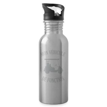 My company car humor golf - Water bottle with straw - silver - Right