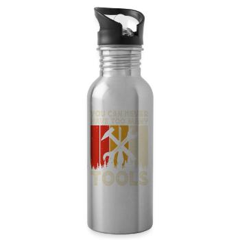 Car Mechanic Mechatronics Technician Screwdriver Gift - Water bottle with straw - silver - Right
