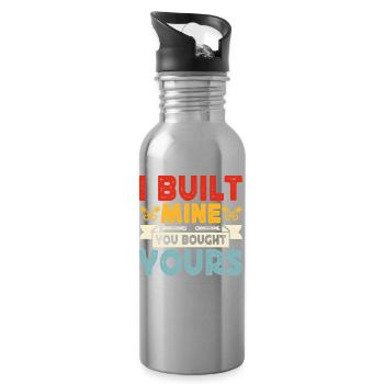 Mechanic Mechatronics Technician Screwdriver Gift - Water bottle with straw - silver - Right