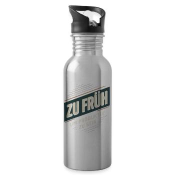 Too early to be productive - Water bottle with straw - silver - Right