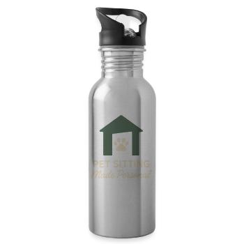 Hundesitter Haustierversorgungsdienst - Trinkflasche mit integriertem Trinkhalm - Lightsilver - Rechts