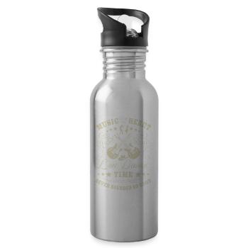 Linedance - Musik mit Herz - Country Geschenk - Trinkflasche mit integriertem Trinkhalm - Lightsilver - Rechts