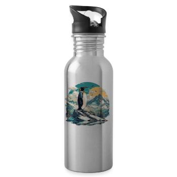 Pinguine Pinguin - Trinkflasche mit integriertem Trinkhalm - Lightsilver - Rechts