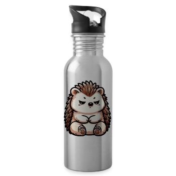 Igel Igelliebhaber Igelbesitzer Igelhalter Stachel - Trinkflasche mit integriertem Trinkhalm - Lightsilver - Rechts
