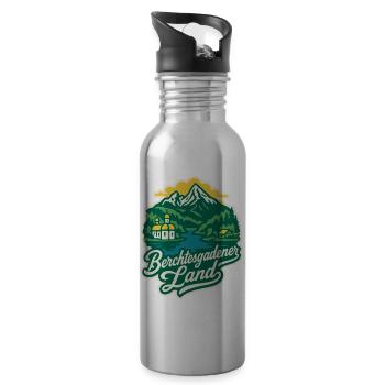 Berchtesgadener Land Bavaria - Water bottle with straw - silver - Right
