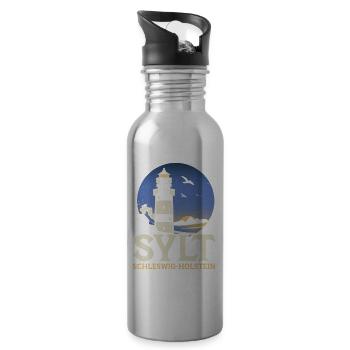 Vacances à la mer du Nord SYLT SCHLESWIG HOLSTEIN Fun - Gourde avec paille intégrée - argent clair - Droite